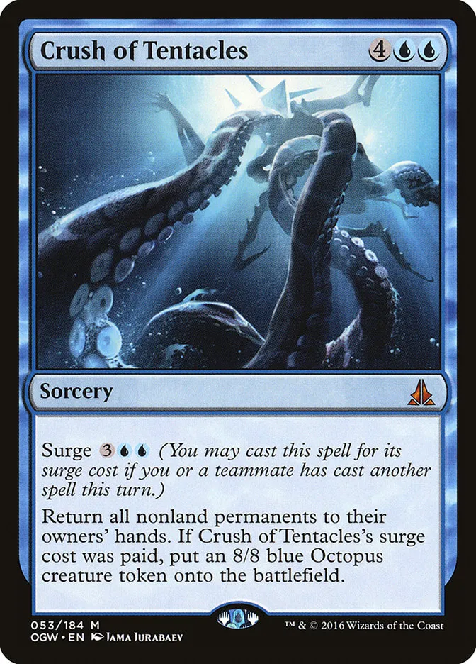 2016 Oath of the Gatewatch Crush of Tentacles mythic #53 mythic card image