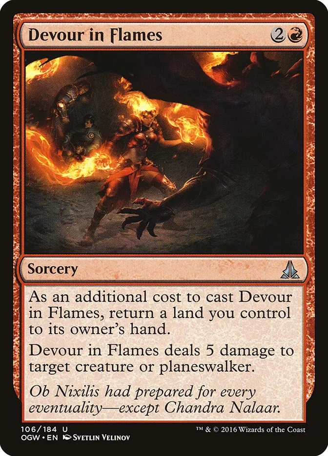 2016 Oath of the Gatewatch Devour in Flames #106 uncommon card image