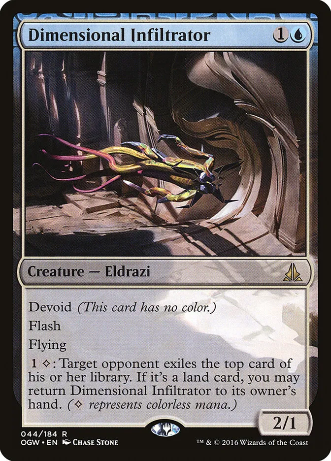 2016 Oath of the Gatewatch Dimensional Infiltrator rare #44 rare card image