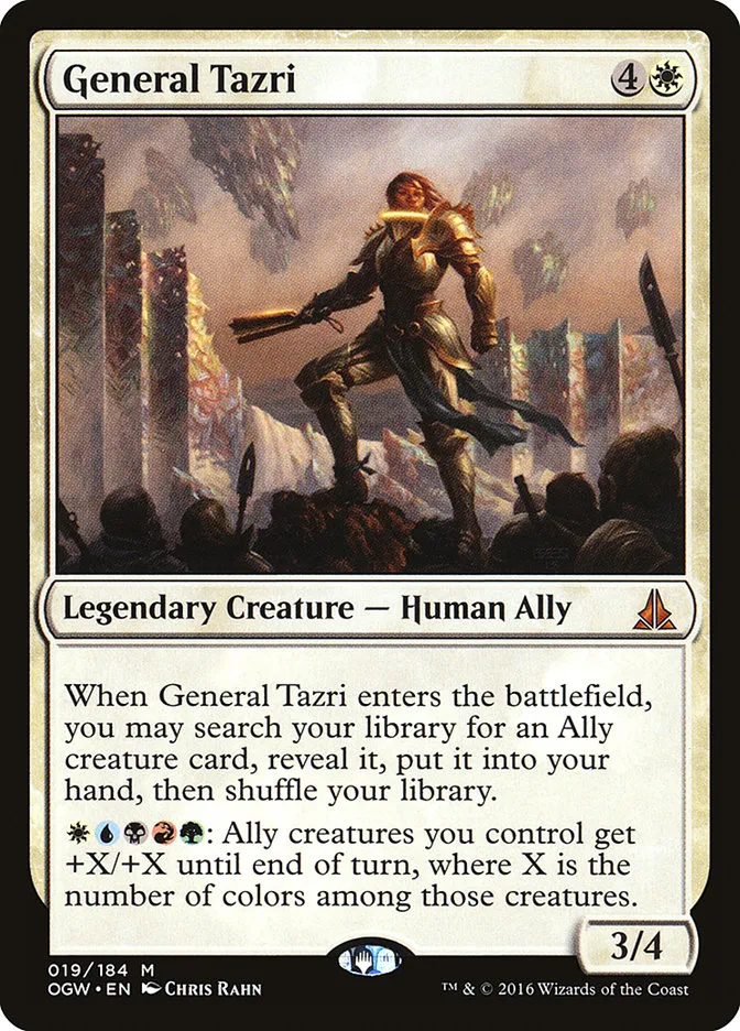 2016 Oath of the Gatewatch General Tazri mythic #19 mythic card image