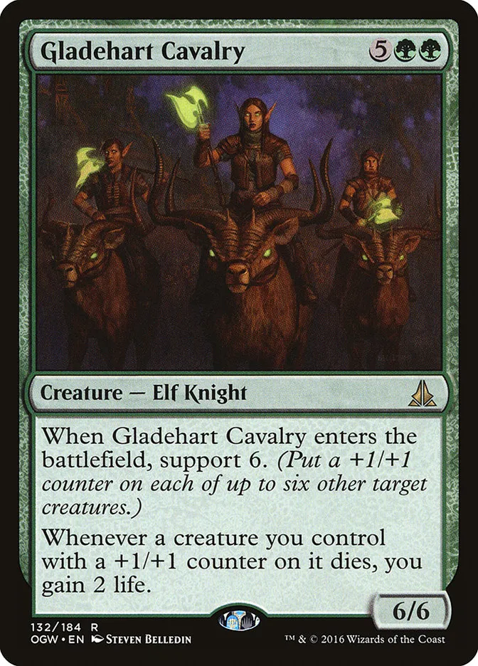 2016 Oath of the Gatewatch Gladehart Cavalry #132 rare card image