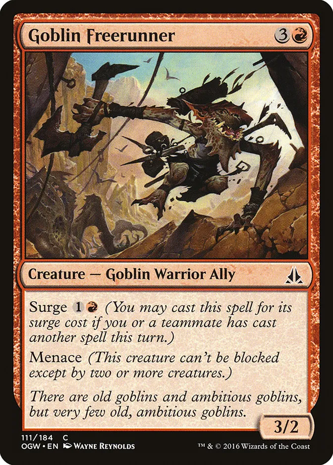 2016 Oath of the Gatewatch Goblin Freerunner #111 common card image