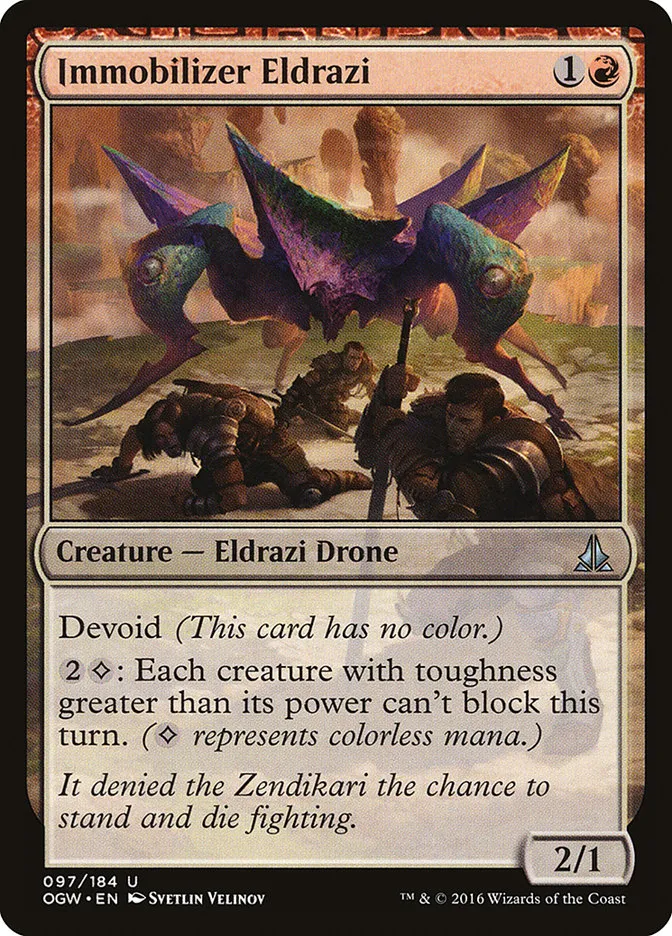 2016 Oath of the Gatewatch Immobilizer Eldrazi #97 uncommon card image