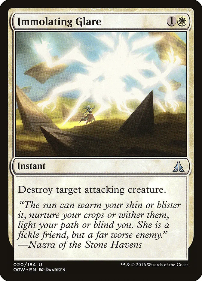 2016 Oath of the Gatewatch Immolating Glare uncommon #20 uncommon card image