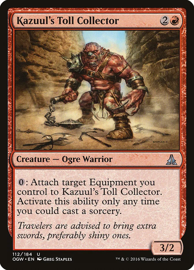 2016 Oath of the Gatewatch Kazuul's Toll Collector #112 uncommon card image