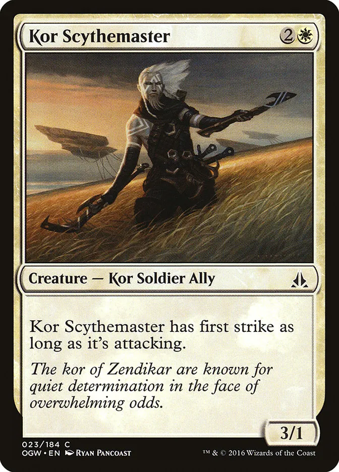 2016 Oath of the Gatewatch Kor Scythemaster common #23 common card image