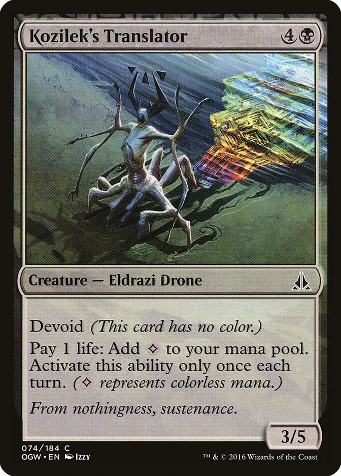 2016 Oath of the Gatewatch Kozilek's Translator common #74 common card image