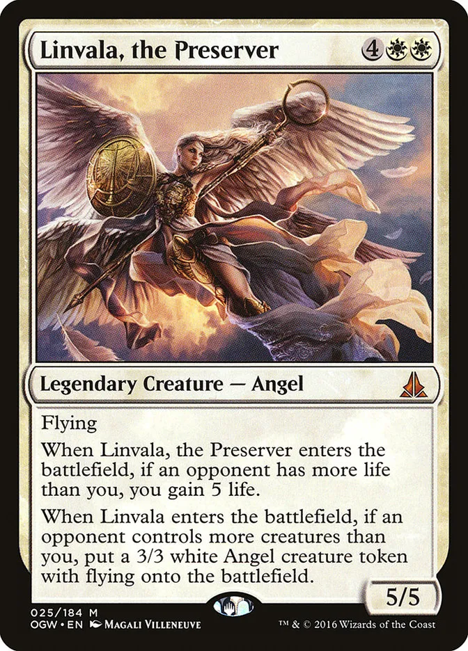 2016 Oath of the Gatewatch Linvala, the Preserver mythic #25 mythic card image