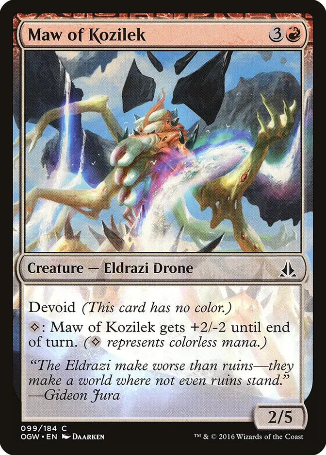 2016 Oath of the Gatewatch Maw of Kozilek #99 common card image