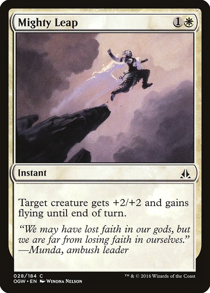 2016 Oath of the Gatewatch Mighty Leap common #28 common card image