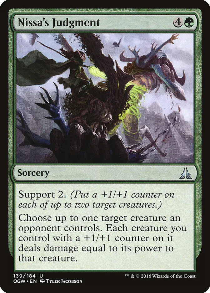 2016 Oath of the Gatewatch Nissa's Judgment #139 uncommon card image