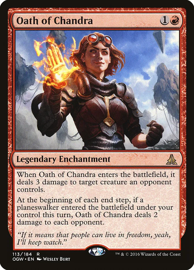 2016 Oath of the Gatewatch Oath of Chandra #113 rare card image