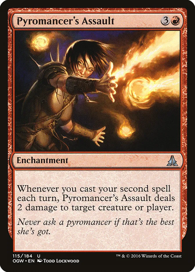 2016 Oath of the Gatewatch Pyromancer's Assault #115 uncommon card image
