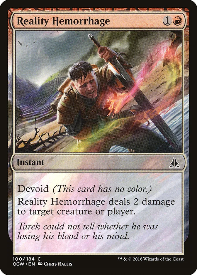 2016 Oath of the Gatewatch Reality Hemorrhage #100 common card image