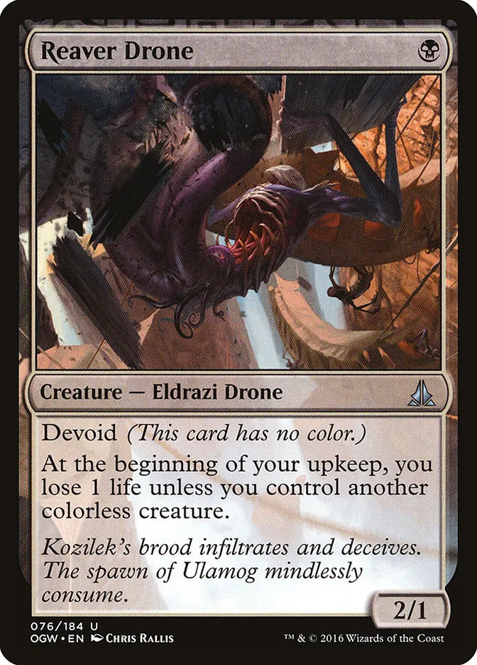 2016 Oath of the Gatewatch Reaver Drone #76 uncommon card image