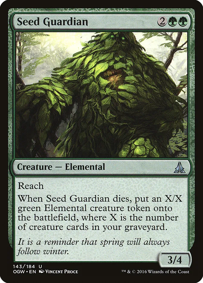 2016 Oath of the Gatewatch Seed Guardian #143 uncommon card image