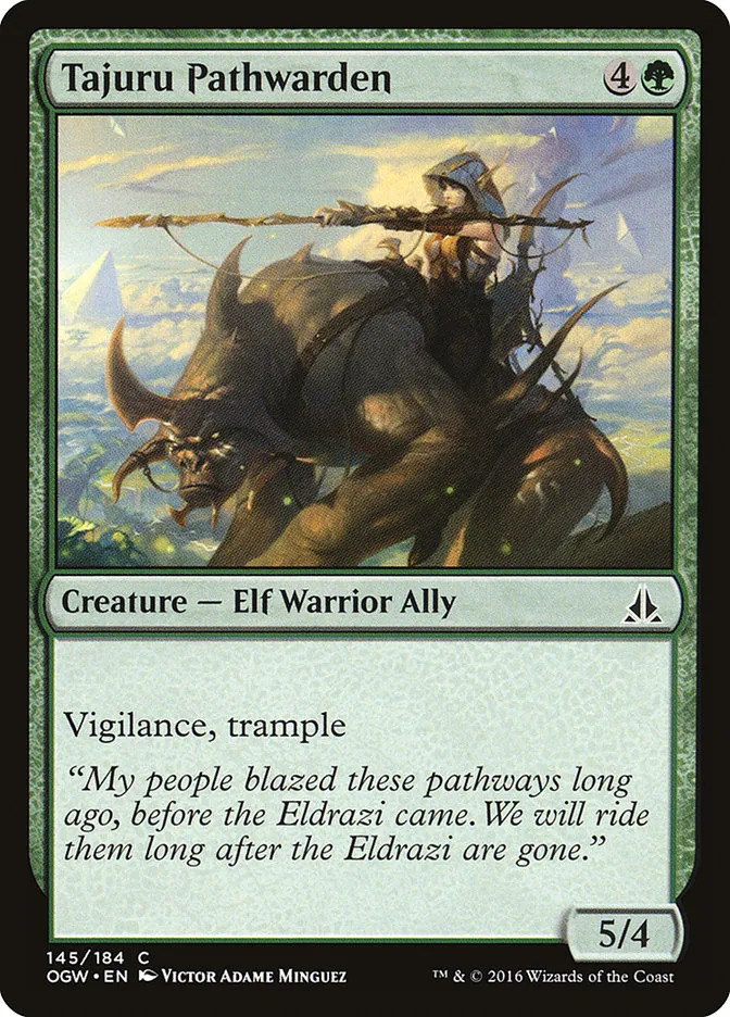 2016 Oath of the Gatewatch Tajuru Pathwarden #145 common card image