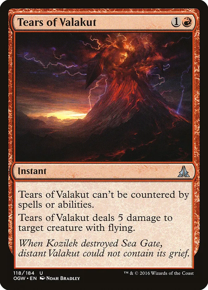 2016 Oath of the Gatewatch Tears of Valakut #118 uncommon card image