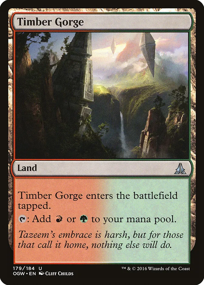 2016 Oath of the Gatewatch Timber Gorge #179 uncommon card image