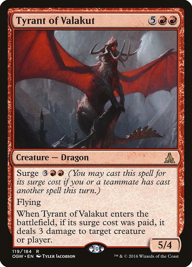2016 Oath of the Gatewatch Tyrant of Valakut #119 rare card image