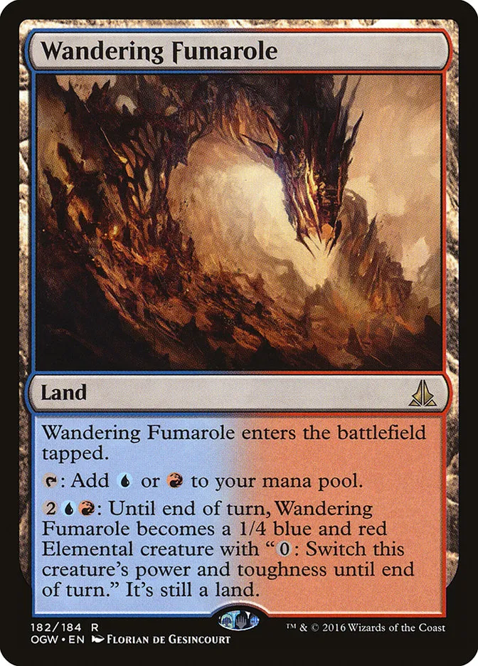 2016 Oath of the Gatewatch Wandering Fumarole #182 rare card image