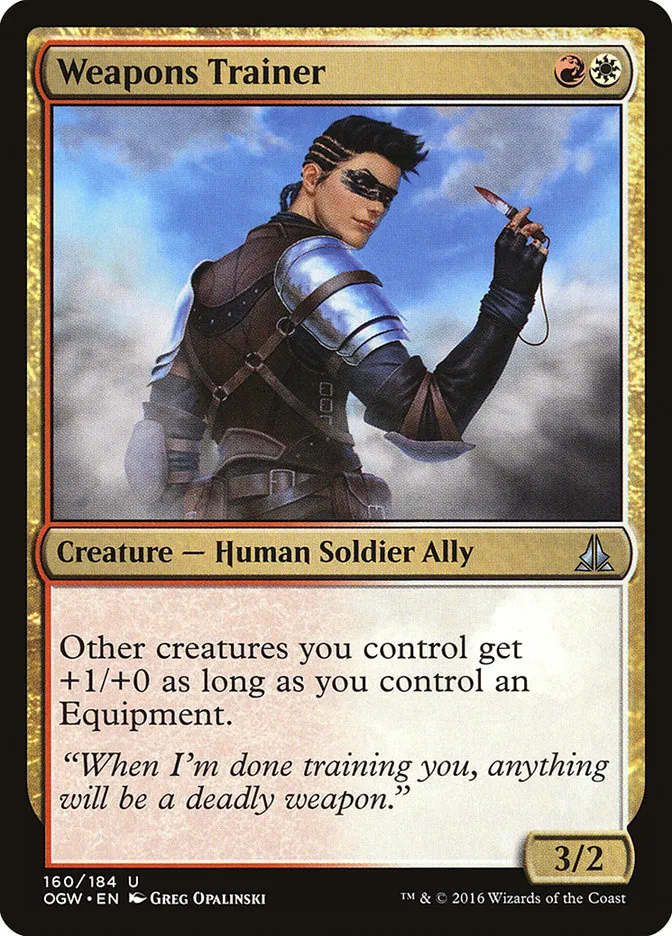 2016 Oath of the Gatewatch Weapons Trainer #160 uncommon card image