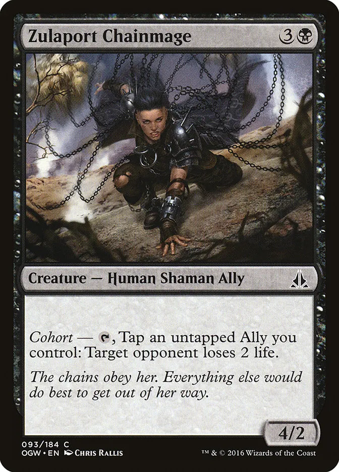 2016 Oath of the Gatewatch Zulaport Chainmage #93 common card image