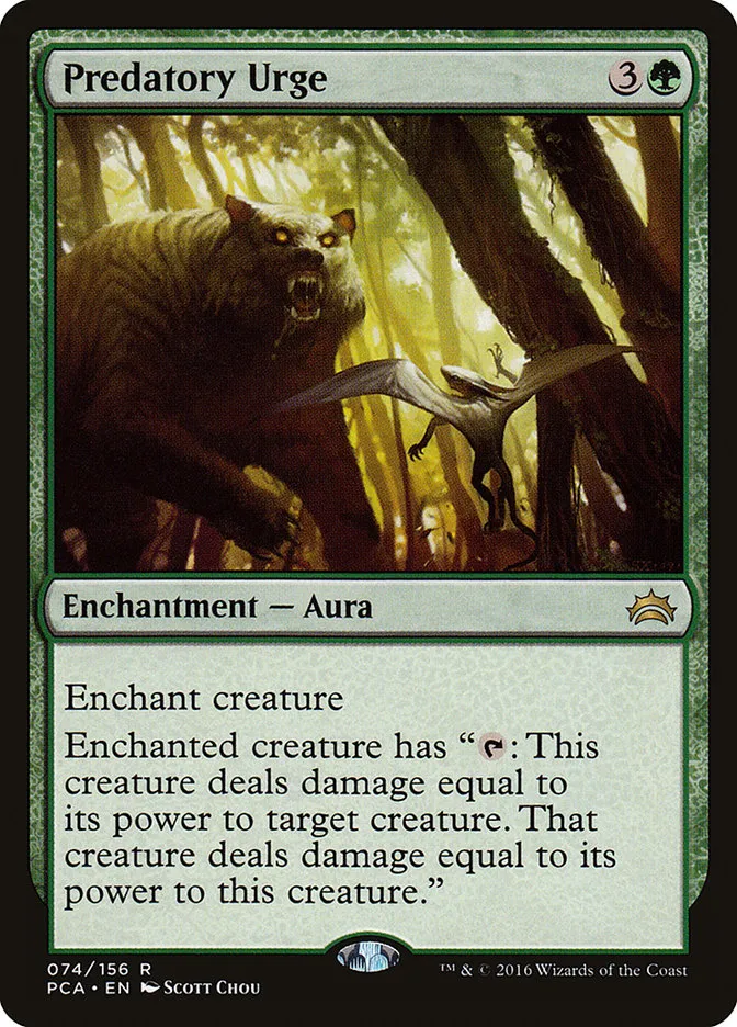 2016 Planechase Anthology Predatory Urge #74 rare card image