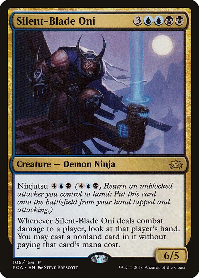 2016 Planechase Anthology Silent-Blade Oni rare #105 rare card image