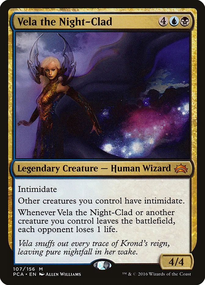 2016 Planechase Anthology Vela the Night-Clad #107 mythic card image