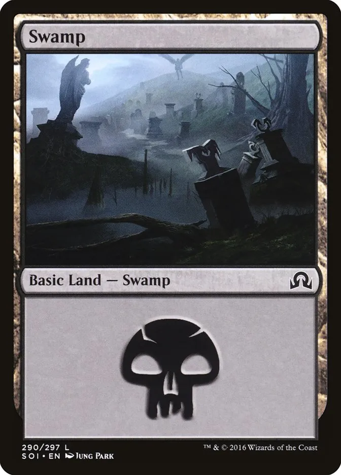 2016 Shadows over Innistrad Swamp common #290 common card image
