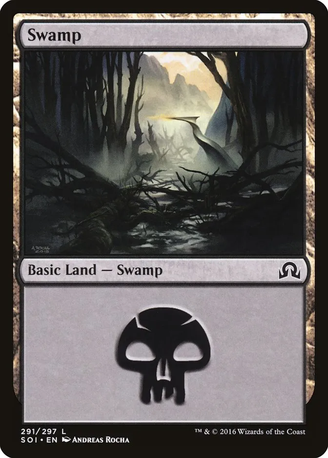 2016 Shadows over Innistrad Swamp common #291 common card image