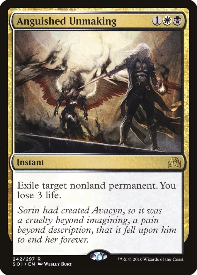 2016 Shadows over Innistrad Anguished Unmaking rare #242 rare card image