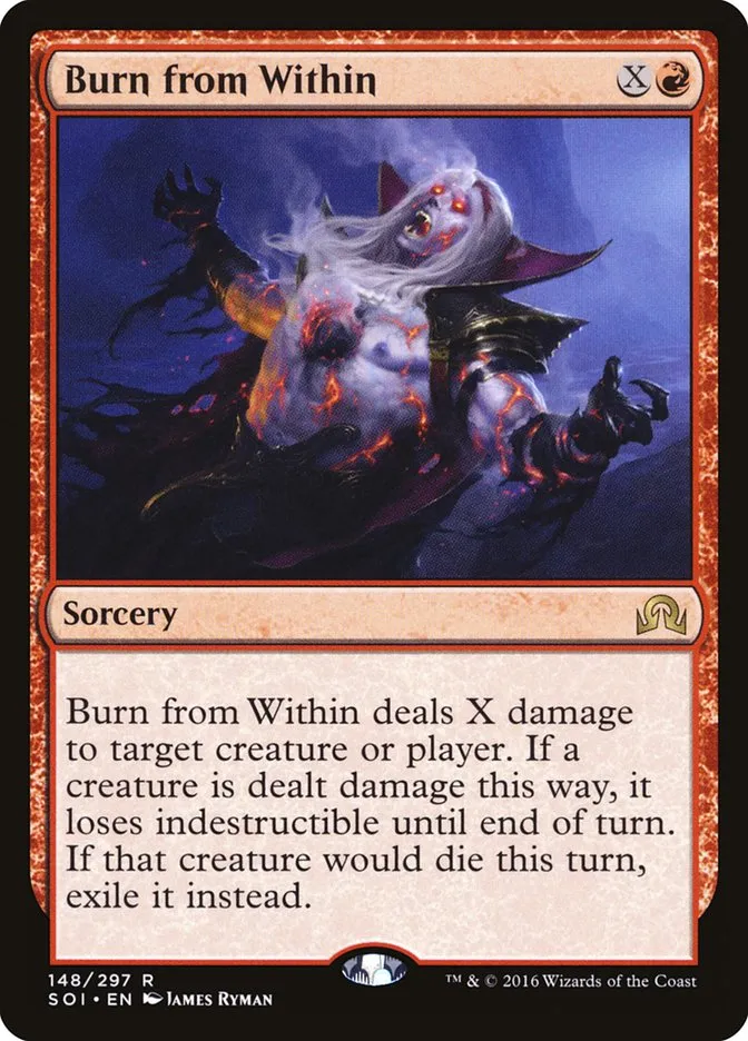 2016 Shadows over Innistrad Burn from Within rare #148 rare card image