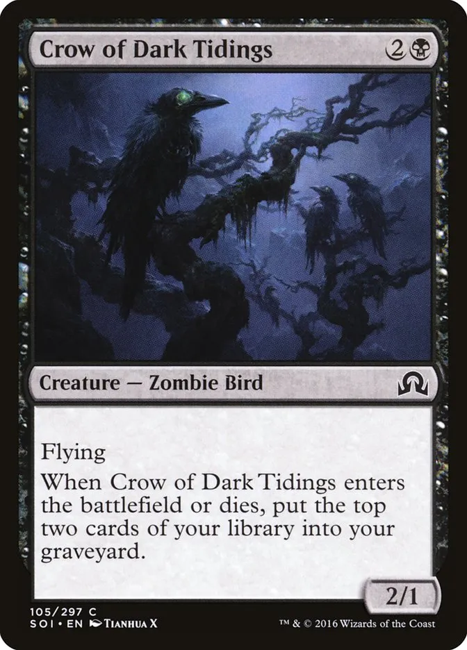 2016 Shadows over Innistrad Crow of Dark Tidings common #105 common card image