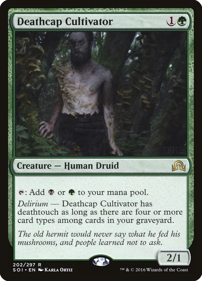 2016 Shadows over Innistrad Deathcap Cultivator #202 rare card image