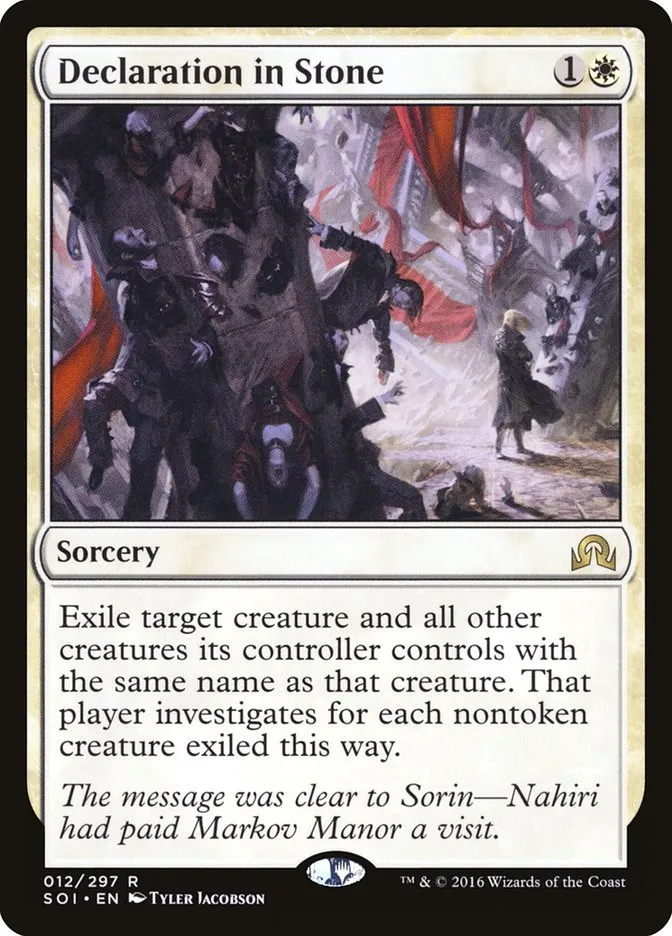 2016 Shadows over Innistrad Declaration in Stone rare #12 rare card image