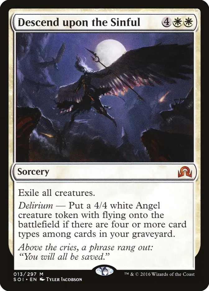 2016 Shadows over Innistrad Descend upon the Sinful mythic #13 mythic card image