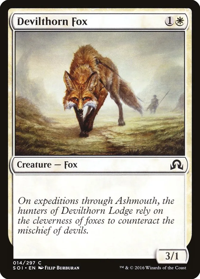 2016 Shadows over Innistrad Devilthorn Fox common #14 common card image