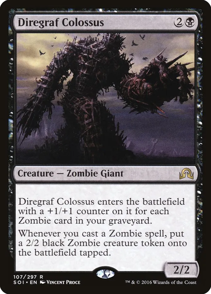 2016 Shadows over Innistrad Diregraf Colossus rare #107 rare card image