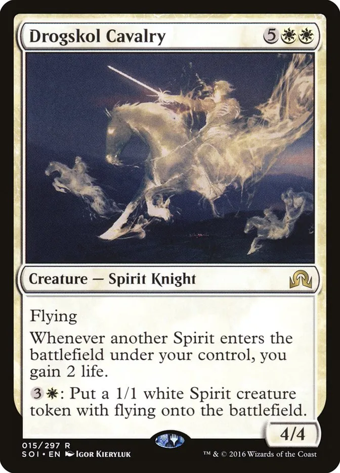 2016 Shadows over Innistrad Drogskol Cavalry rare #15 rare card image
