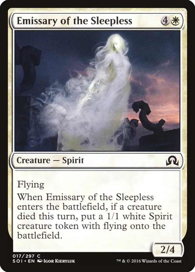 2016 Shadows over Innistrad Emissary of the Sleepless common #17 common card image