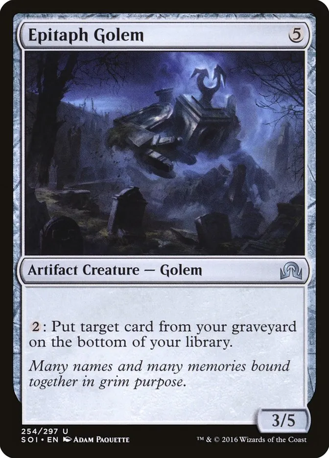 2016 Shadows over Innistrad Epitaph Golem uncommon #254 uncommon card image