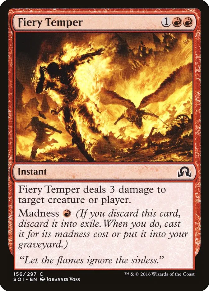 2016 Shadows over Innistrad Fiery Temper common #156 common card image