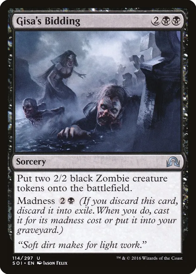 2016 Shadows over Innistrad Gisa's Bidding uncommon #114 uncommon card image