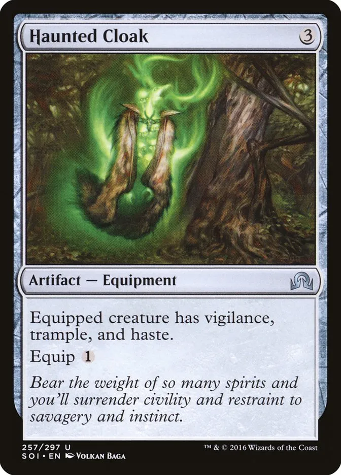 2016 Shadows over Innistrad Haunted Cloak uncommon #257 uncommon card image