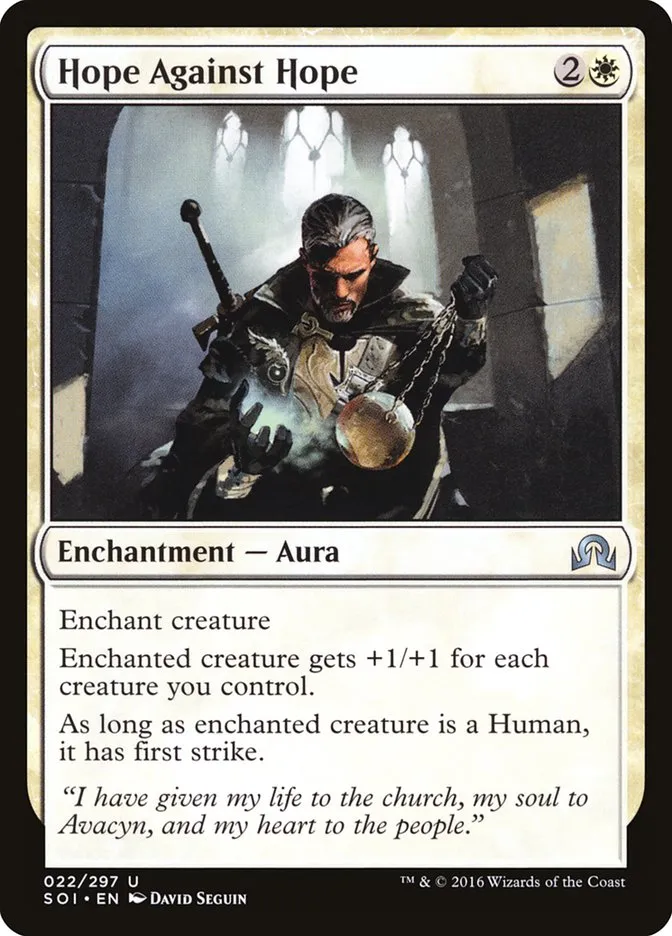 2016 Shadows over Innistrad Hope Against Hope uncommon #22 uncommon card image