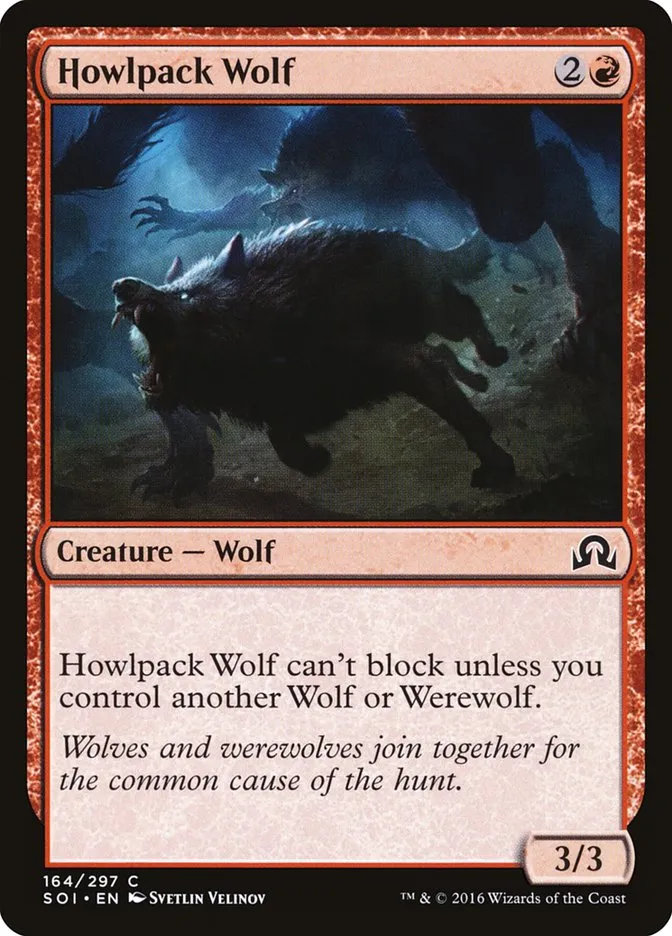 2016 Shadows over Innistrad Howlpack Wolf common #164 common card image