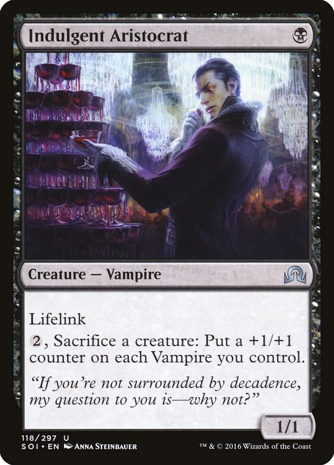 2016 Shadows over Innistrad Indulgent Aristocrat uncommon #118 uncommon card image