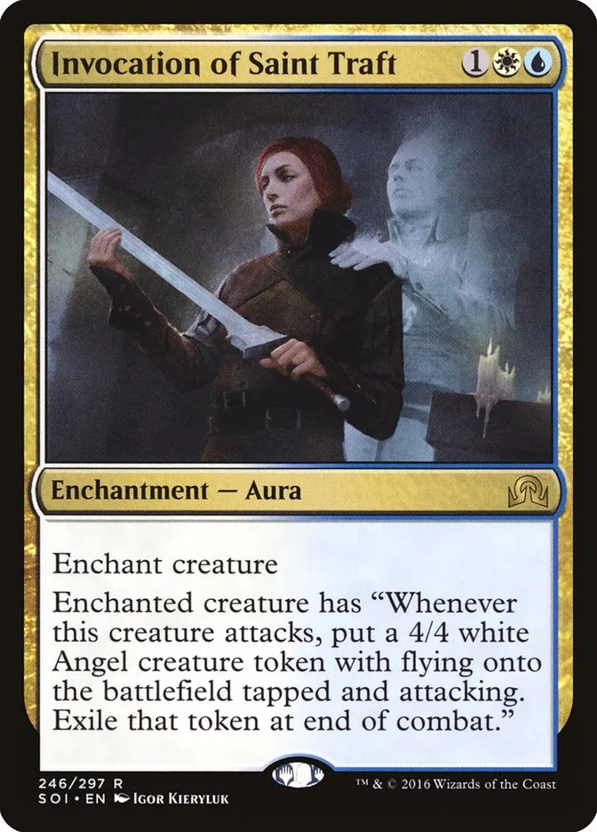 2016 Shadows over Innistrad Invocation of Saint Traft rare #246 rare card image